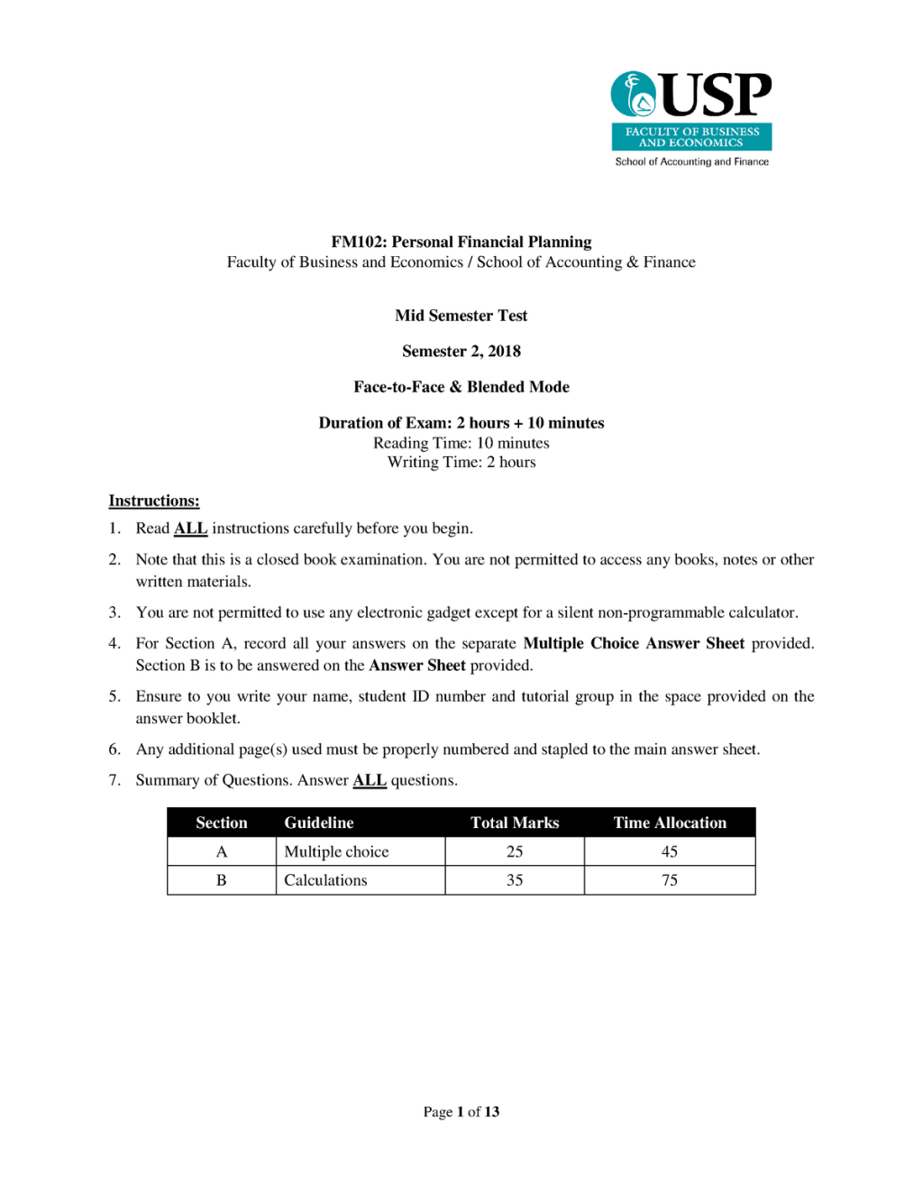 personal finance end of semester test - Final , questions and answers - FM: Personal Financial